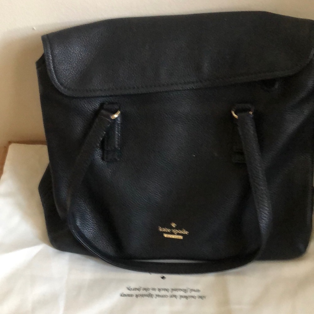 Kate Spade Black Leather Tote Bag